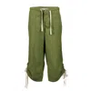 Love And Nostalgia Women's Green Big Bully Capri Drawstring Pant - Olive In Green