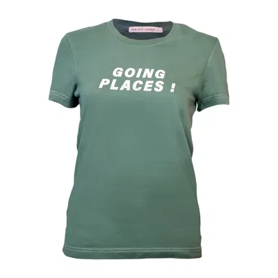 Love And Nostalgia Women's Green Margot Going Places Tee