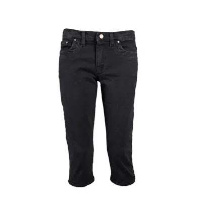 Love And Nostalgia Women's Little Gath Capri Jean - Washed Back Black
