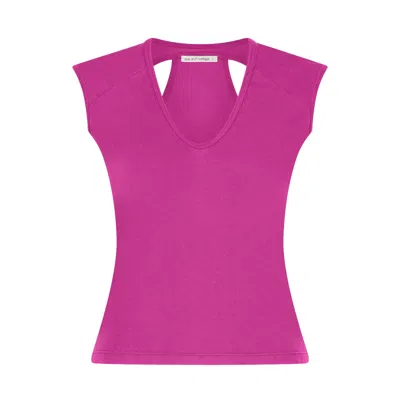 Love And Nostalgia Women's Little Keyhole Tee - Pink Watermelon