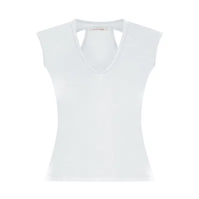 Love And Nostalgia Women's Little Keyhole Tee - White