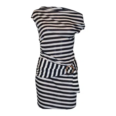 Love And Nostalgia Women's Liv Navy Stripe Dress In Blue