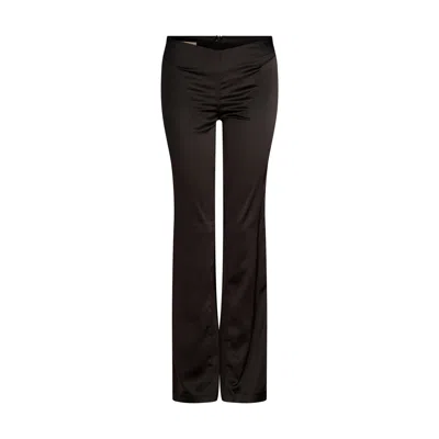 Love And Nostalgia Women's Motor Running Stretch Satin Pant - Black