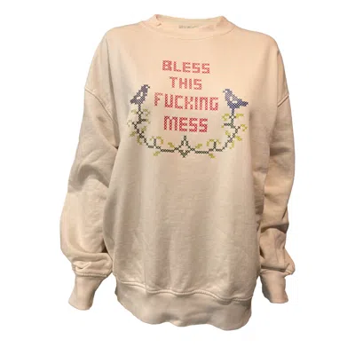 Love And Nostalgia Women's Neutrals Bless This Mess Sweat