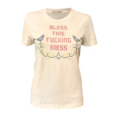 Love And Nostalgia Women's Neutrals Margot Tee - Bless This Mess
