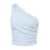 Love And Nostalgia Women's Roller Girl Top - Light Blue / White In Multi