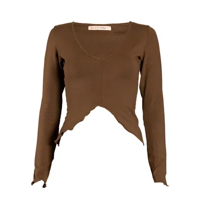 Love And Nostalgia Women's Rosie Rib Top - Chocolate Brown