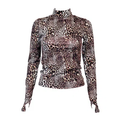 Love And Nostalgia Women's Sofia Stretch Turtle Neck In Multi