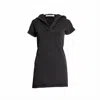 Love And Nostalgia Women's Taylor Hooded Cotton Fleece Dress - Black Acid Wash