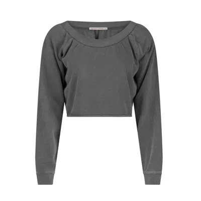 Love And Nostalgia Women's Weekender Crop Sweat - Pigment Black In Gray