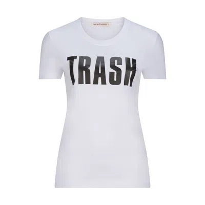 Love And Nostalgia Women's White / Black Margot Tee - Trash