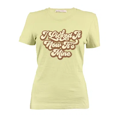 Love And Nostalgia Women's Yellow Margot Tee - I Licked It Now It's Mine In Green