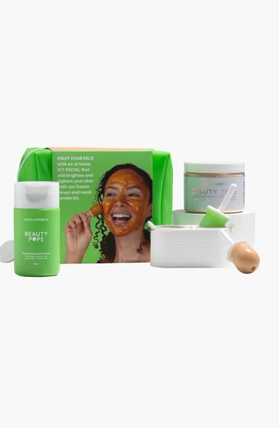 Love And Pebble Beauty Pops Glow & Soothe Skincare Bundle In Light Blue/white