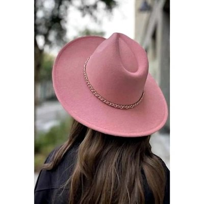 Love And Thyme Felt Panama Hat In Pink