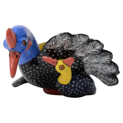 Pre-owned Love Art Ceramic Ceramic Egg Cup Guinea Fowl , Hand Made In South Africa In Black