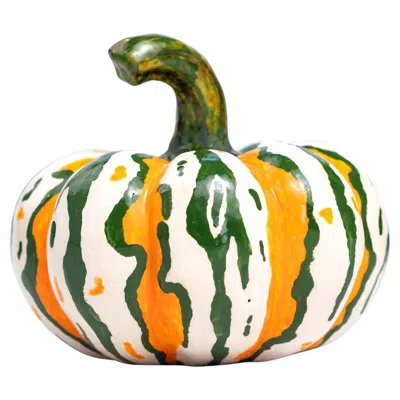Pre-owned Love Art Ceramic Ceramic Pumpkin , Hand Made In South Africa In Orange