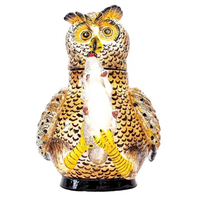 Pre-owned Love Art Ceramic Owl Teapot, Hand Made In South Africa In Sand