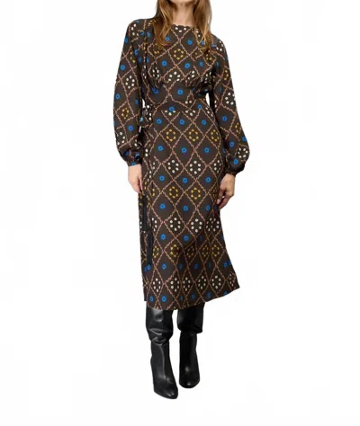 Love Binetti Cleo Print Midi Dress In Multi