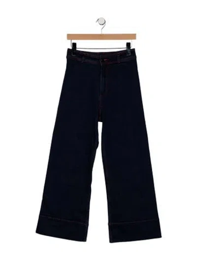 Pre-owned Love Binetti High-rise Wide Leg Jeans In Blue