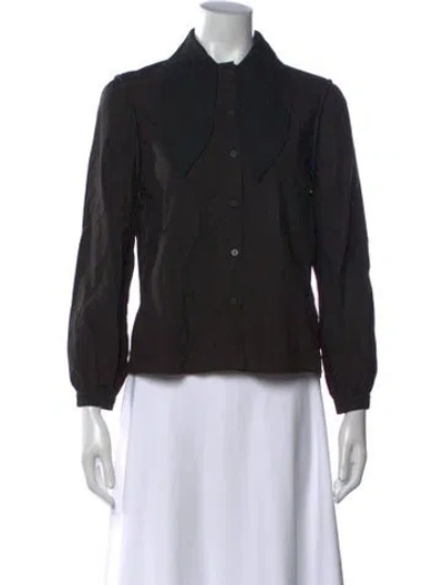 Pre-owned Love Binetti Long Sleeve Blouse In Black