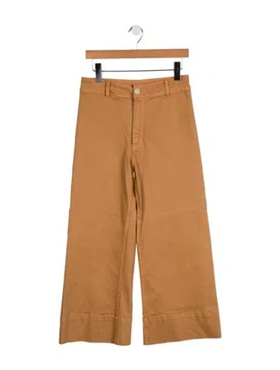 Pre-owned Love Binetti Mid-rise Wide Leg Jeans In Brown