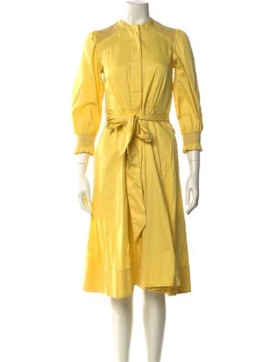 Pre-owned Love Binetti Mock Neck Knee-length Dress In Yellow
