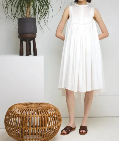 Love Binetti Noemi Pleated Dress In Naturalwhite In White