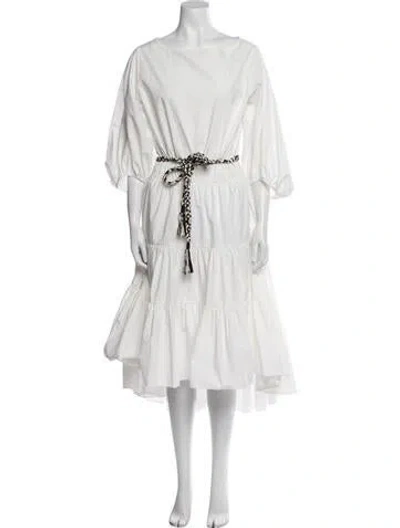 Pre-owned Love Binetti Off-the-shoulder Long Dress In White