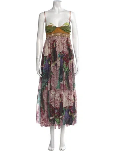 Pre-owned Love Binetti Paisley Print Long Dress In Multi
