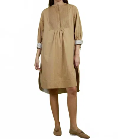 Love Binetti Pintuck Noemi Dress In Oatmeal In Neutral