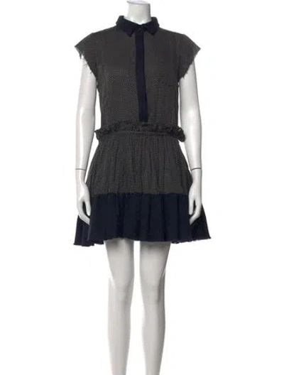 Pre-owned Love Binetti Polka Dot Print Mini Dress In Black