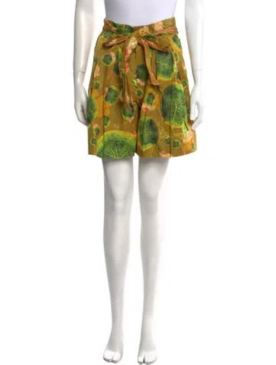 Pre-owned Love Binetti Printed Knee-length Shorts In Yellow