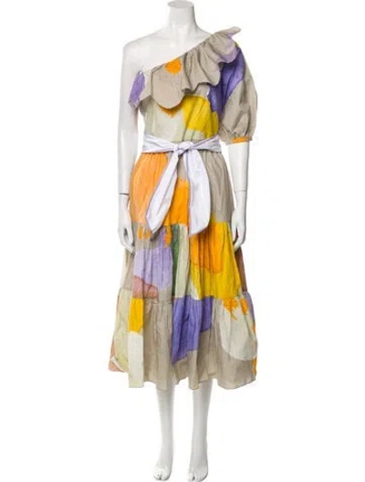 Pre-owned Love Binetti Printed Long Dress W/ Tags In Multi