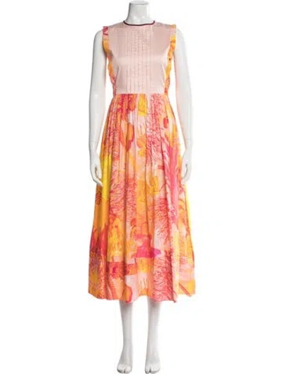 Pre-owned Love Binetti Printed Long Dress W/ Tags In Pink
