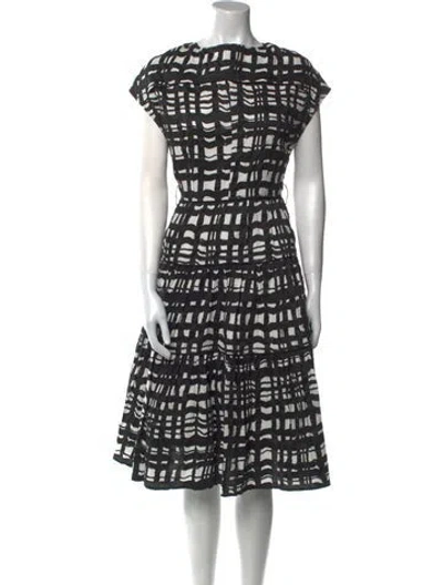 Pre-owned Love Binetti Printed Midi Length Dress In Black