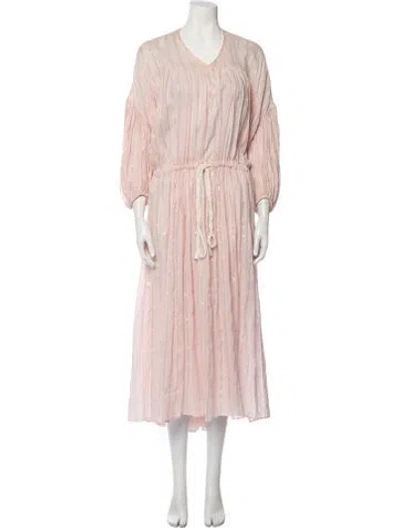 Pre-owned Love Binetti Scoop Neck Long Dress In Pink