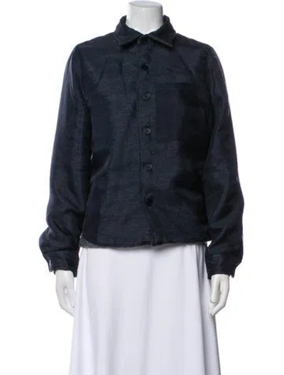 Pre-owned Love Binetti Silk Denim Jacket In Blue