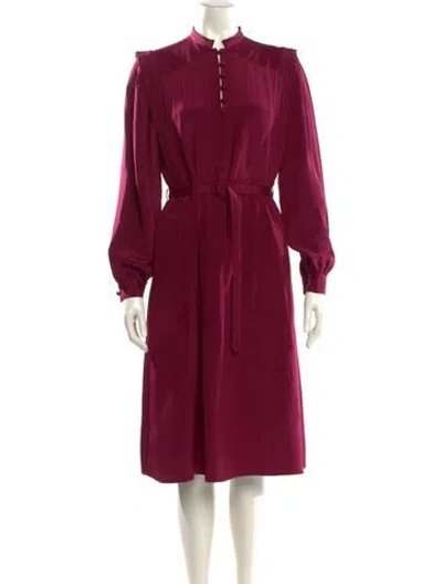 Pre-owned Love Binetti Silk Knee-length Dress In Purple