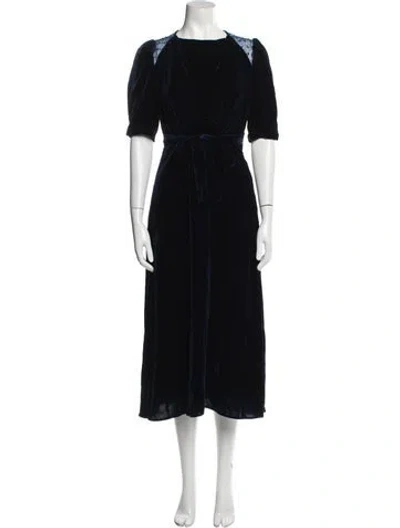 Pre-owned Love Binetti Silk Long Dress In Blue