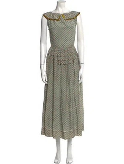 Pre-owned Love Binetti Silk Long Dress In Blue