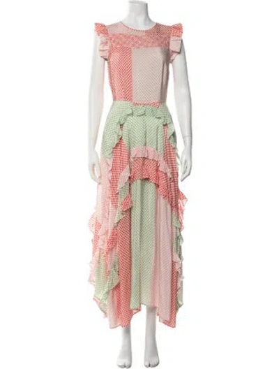 Pre-owned Love Binetti Silk Long Dress In Pink