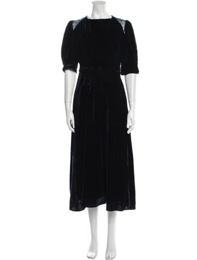 Pre-owned Love Binetti Silk Long Dress W/ Tags In Blue