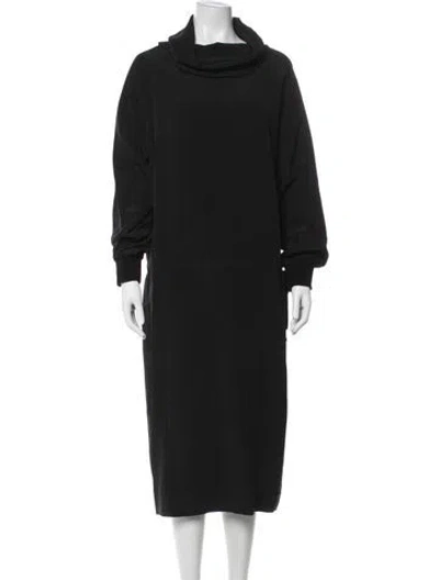 Pre-owned Love Binetti Silk Midi Length Dress In Black