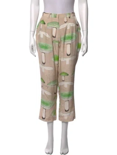 Pre-owned Love Binetti Silk Straight Leg Pants In Neutral