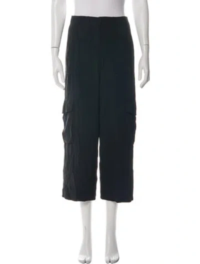 Pre-owned Love Binetti Silk Wide Leg Pants In Black