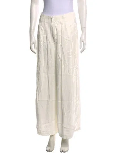 Pre-owned Love Binetti Silk Wide Leg Pants In Neutral