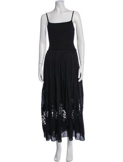 Pre-owned Love Binetti Square Neckline Midi Length Dress W/ Tags In Black