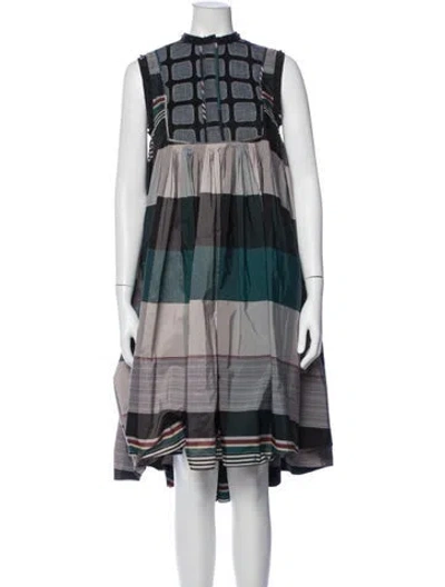 Pre-owned Love Binetti Striped Midi Length Dress In Multi