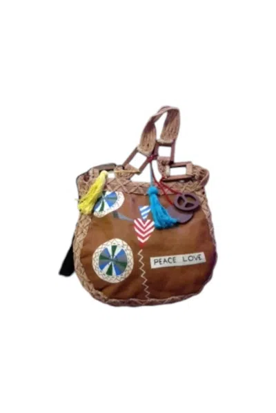 Love Binetti Women's Hand Painted Groovy Bag In Brown In Multi