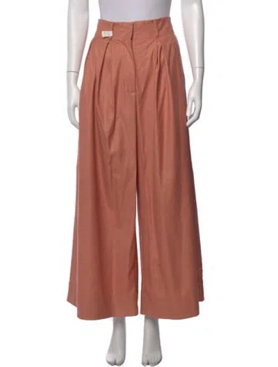 Pre-owned Love Binetti Wool Wide Leg Pants In Pink